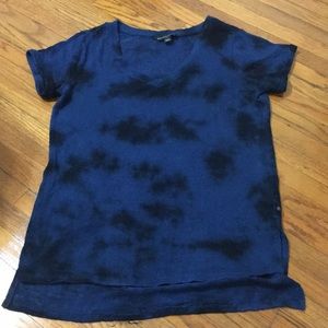 Navy/Black V Neck Top